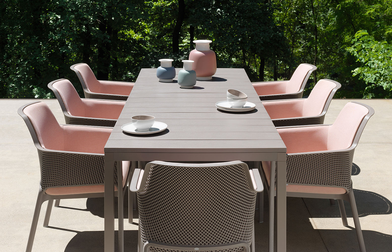 Nardi Tisch Rio 210 - Farbe tortora - beige, Matt-Effekt, Füße höhenverstellbar, ausziehbar, rutschfest
