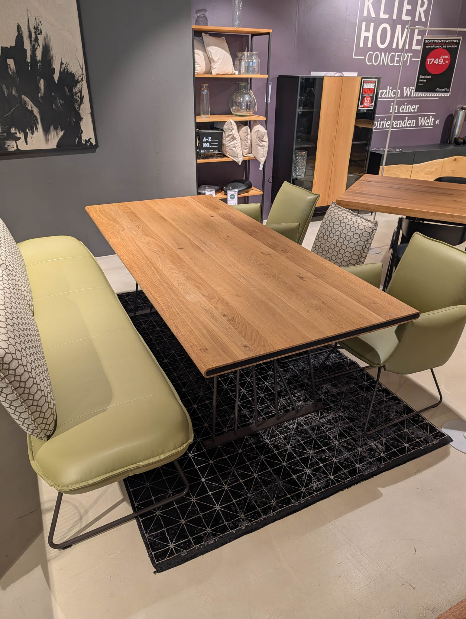 Wimmer Esstisch LINJA L70 - Essgruppe aus Massivholz, Bank, Stühle und Tisch - AUSSTELLUNGSSTÜCK