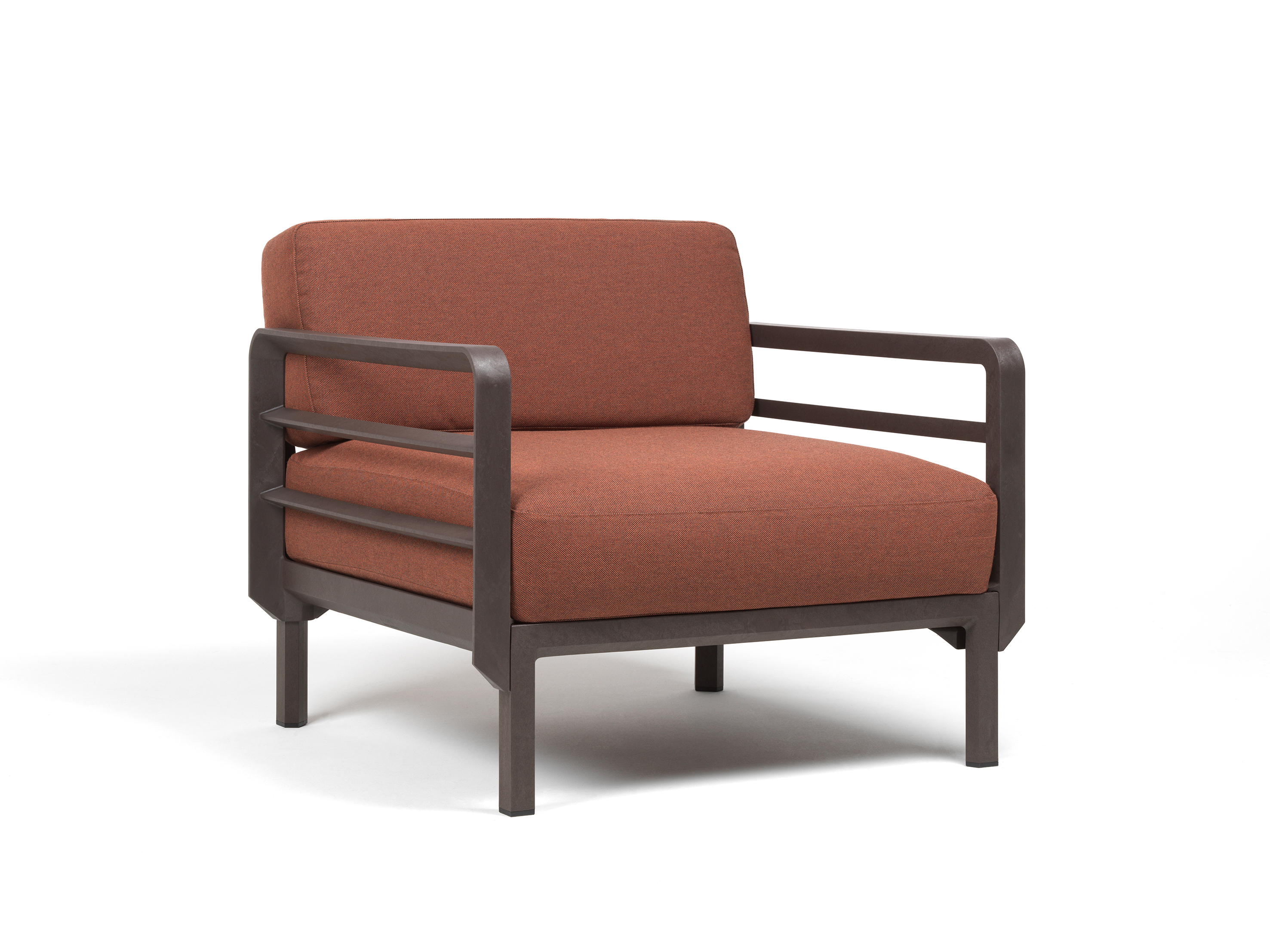 Nardi Loungesessel Maximo  - Bezug abnehmbar, wasserabweisend, rutschfest, Bezug: cannella Sunbrella, Farbe Gestell: terra