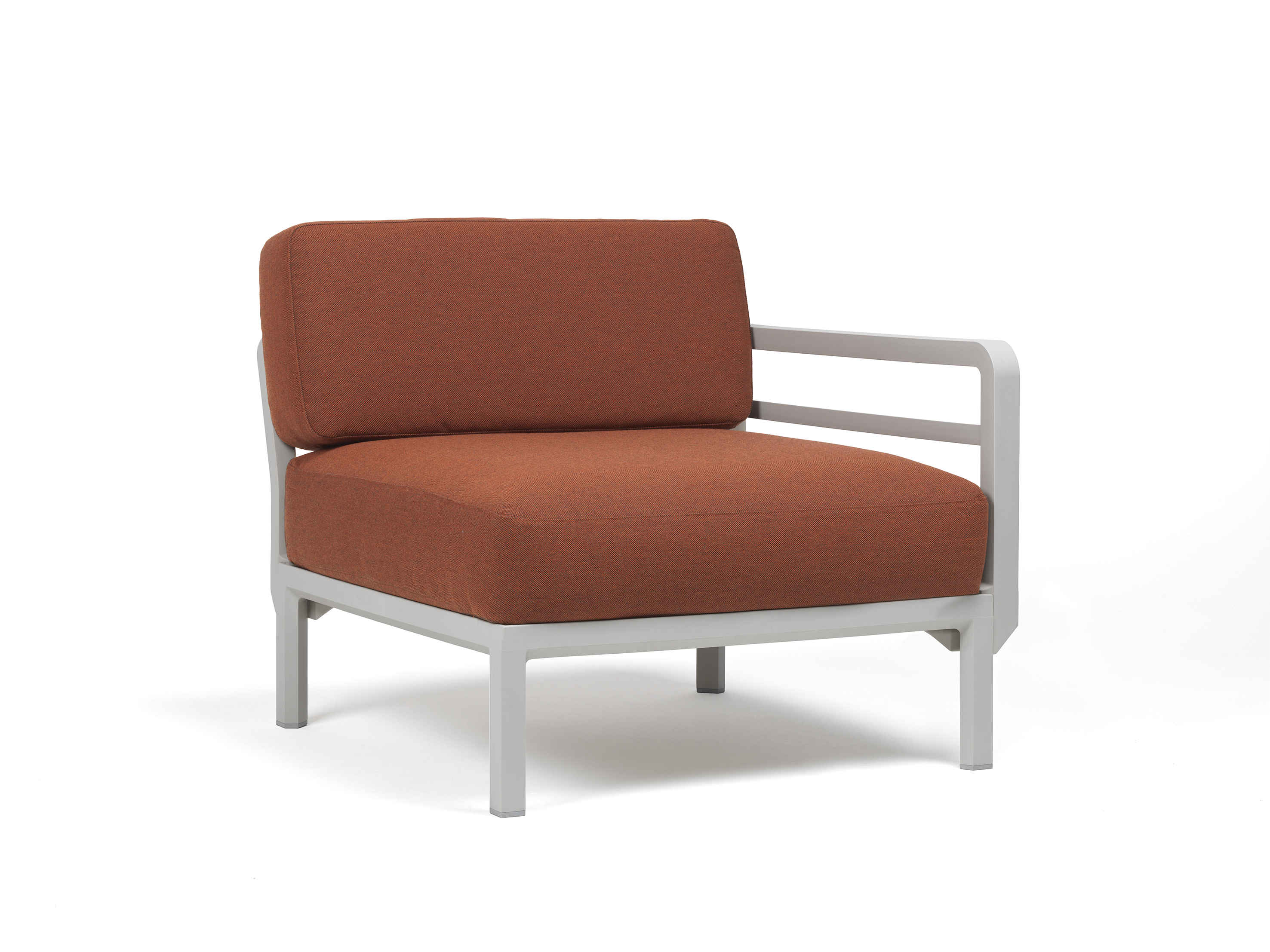 Nardi Loungegruppe Maximo  - Bezug: perla Sunbrella, Farbe Gestell: gesso, Stellmaße B/HT: ca. 252,5 x 79 x 94 cm