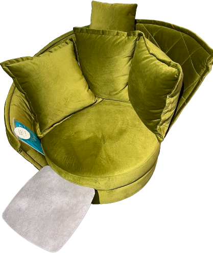 Fama Armlehnsessel V2 mit Hocker verde